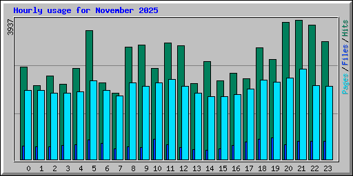 Hourly usage for November 2025